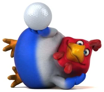Fun chicken - 3D Illustration Stock Illustration