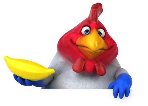 Fun chicken - 3D Illustration Stock Illustration
