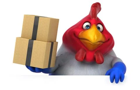 Fun chicken - 3D Illustration 스톡 일러스트