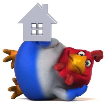 Fun chicken - 3D Illustration Stock Illustration