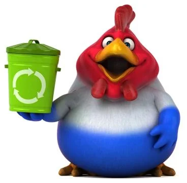 Fun chicken - 3D Illustration Illustrazione stock