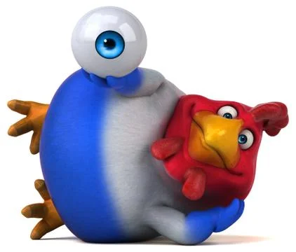 Fun chicken - 3D Illustration Stockillustratie