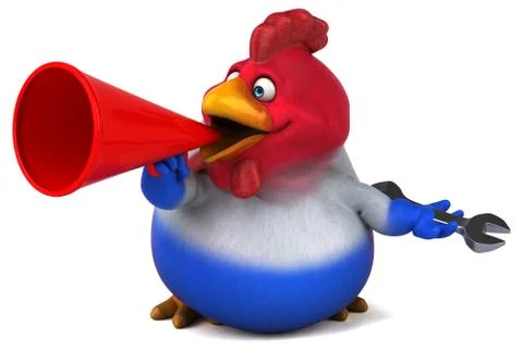Fun chicken - 3D Illustration Stock Illustration