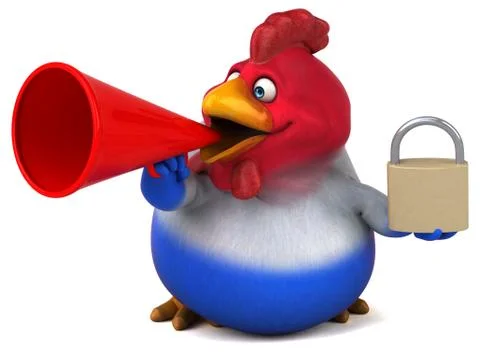 Fun chicken - 3D Illustration Illustrazione stock
