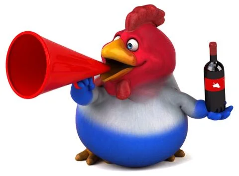 Fun chicken - 3D Illustration Stock-Illustration