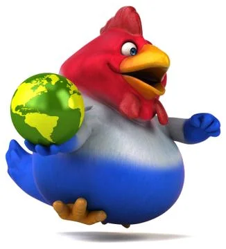 Fun chicken - 3D Illustration 스톡 일러스트