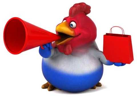 Fun chicken - 3D Illustration 库存插图