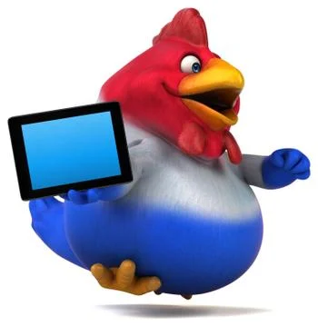 Fun chicken - 3D Illustration Stock Illustration