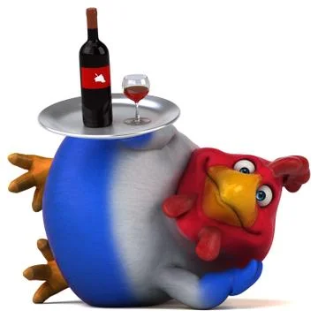 Fun chicken - 3D Illustration Stock-Illustration
