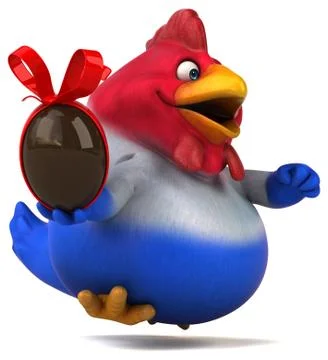 Fun chicken - 3D Illustration Stock Illustration