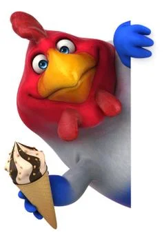 Fun chicken - 3D Illustration Stock Illustration