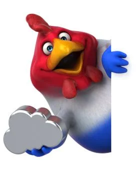 Fun chicken - 3D Illustration Stock Illustration