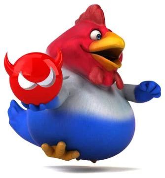 Fun chicken - 3D Illustration Illustrazione stock