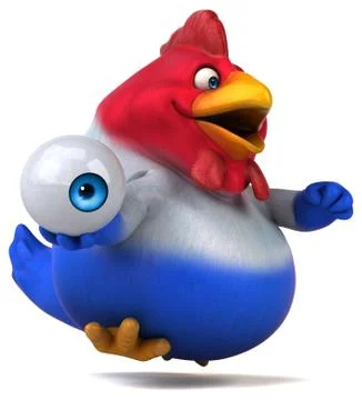 Fun chicken - 3D Illustration Stock Illustration