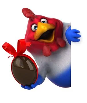 Fun chicken - 3D Illustration Stock Illustration