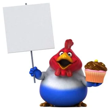 Fun chicken - 3D Illustration Illustrazione stock