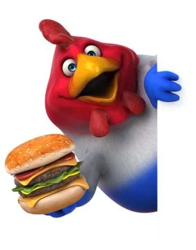 Fun chicken - 3D Illustration Stock Illustration