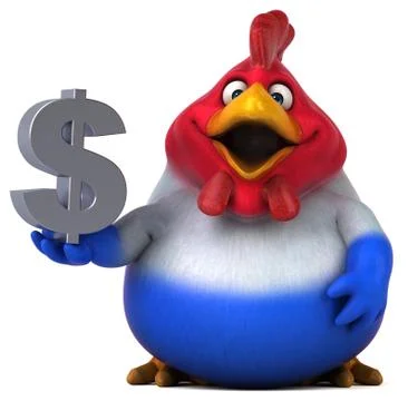 Fun chicken - 3D Illustration Illustrazione stock