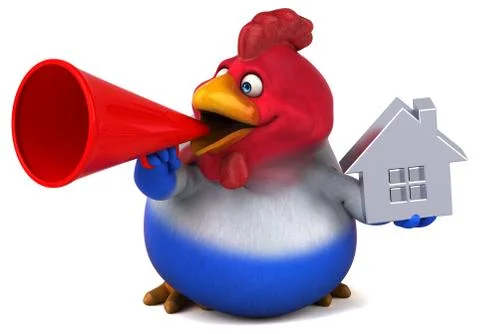 Fun chicken - 3D Illustration Stock-Illustration