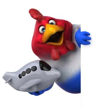 Fun chicken - 3D Illustration 库存插图