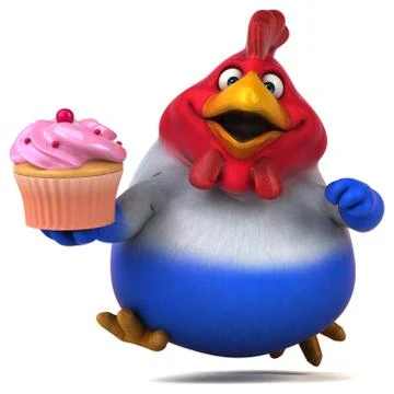 Fun chicken - 3D Illustration Stock-Illustration