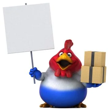Fun chicken - 3D Illustration Illustrazione stock