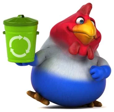 Fun chicken - 3D Illustration Stock Illustration