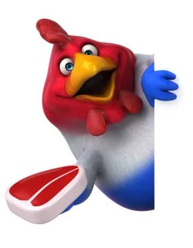 Fun chicken - 3D Illustration Illustrazione stock