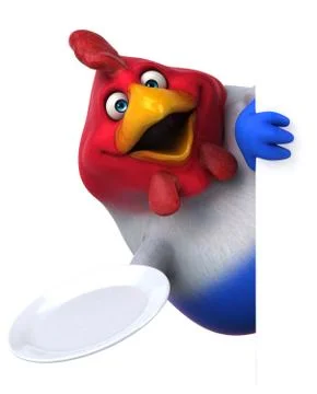 Fun chicken - 3D Illustration Illustrazione stock