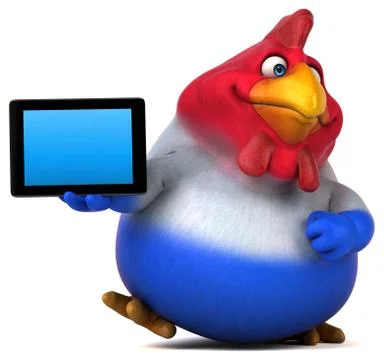 Fun chicken - 3D Illustration Stock Illustration