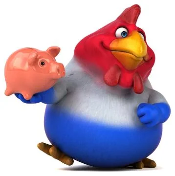 Fun chicken - 3D Illustration Illustrazione stock