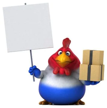 Fun chicken - 3D Illustration Stock Illustration
