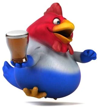 Fun chicken - 3D Illustration Illustrazione stock