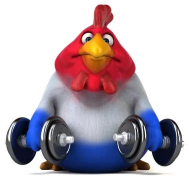 Fun chicken - 3D Illustration Illustrazione stock