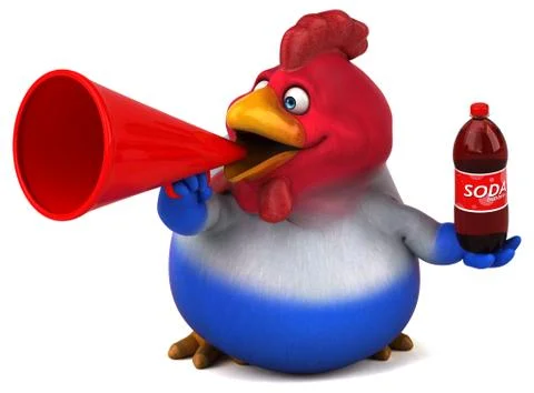 Fun chicken - 3D Illustration Illustrazione stock