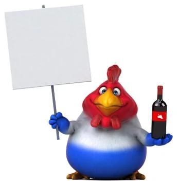 Fun chicken - 3D Illustration Illustrazione stock