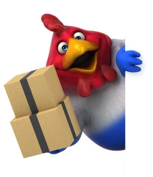 Fun chicken - 3D Illustration Stock Illustration