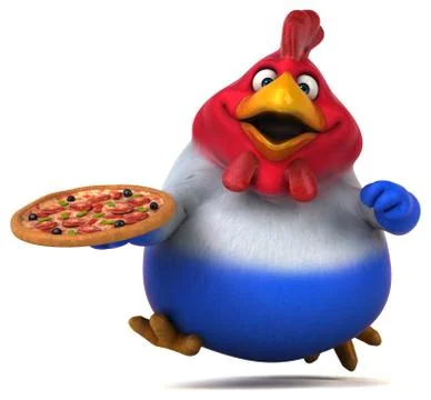 Fun chicken - 3D Illustration Stock Illustration