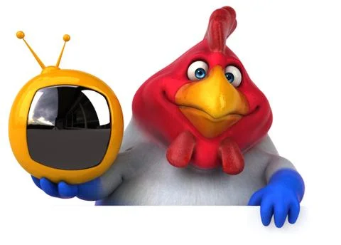 Fun chicken - 3D Illustration Stock Illustration