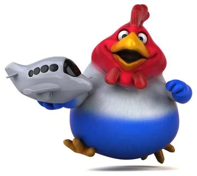 Fun chicken - 3D Illustration Illustrazione stock