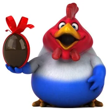 Fun chicken - 3D Illustration Stock Illustration
