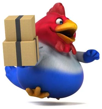 Fun chicken - 3D Illustration Stock Illustration