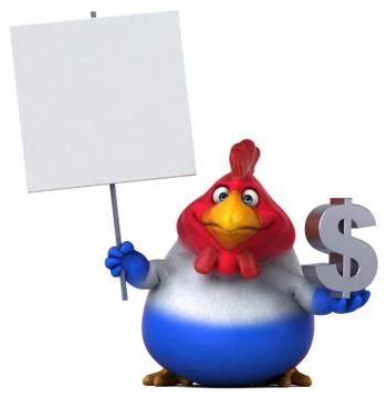 Fun chicken - 3D Illustration Stock-Illustration