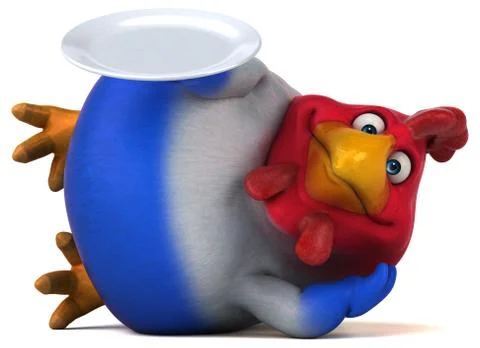 Fun chicken - 3D Illustration Stock Illustration
