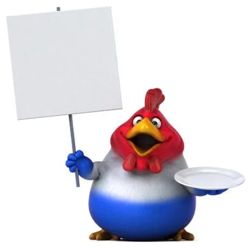 Fun chicken - 3D Illustration 스톡 일러스트