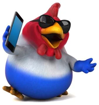 Fun chicken - 3D Illustration 库存插图