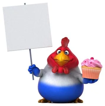 Fun chicken - 3D Illustration Stock-Illustration