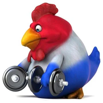 Fun chicken - 3D Illustration 스톡 일러스트