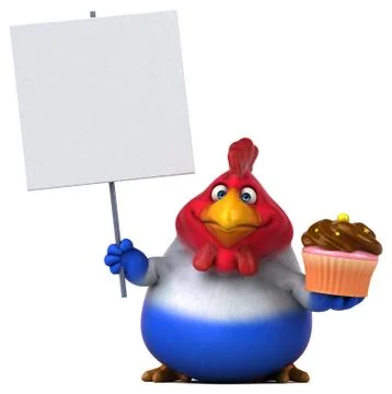 Fun chicken - 3D Illustration Stock-Illustration