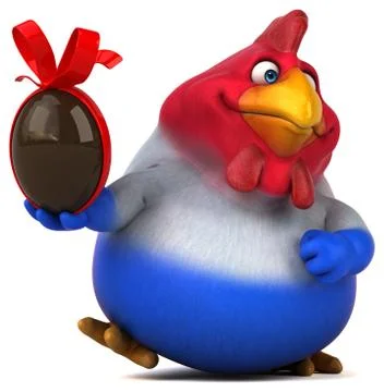 Fun chicken - 3D Illustration Stock Illustration